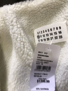 Neu $2790 Maison Margiela Kaban Kunstpelz gefütterter Jackenmantel Olivgrün 38/48 Ita