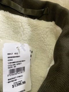 Neu $2790 Maison Margiela Kaban Kunstpelz gefütterter Jackenmantel Olivgrün 40/50 Ita