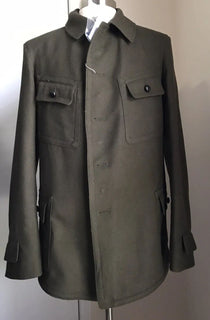 Neu $2790 Maison Margiela Kaban Kunstpelz gefütterter Jackenmantel Olivgrün 40/50 Ita