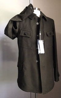 Neu $2790 Maison Margiela Kaban Kunstpelz gefütterter Jackenmantel Olivgrün 40/50 Ita