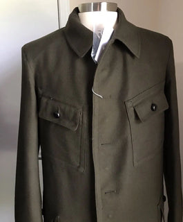 Neu $2790 Maison Margiela Kaban Kunstpelz gefütterter Jackenmantel Olivgrün 40/50 Ita