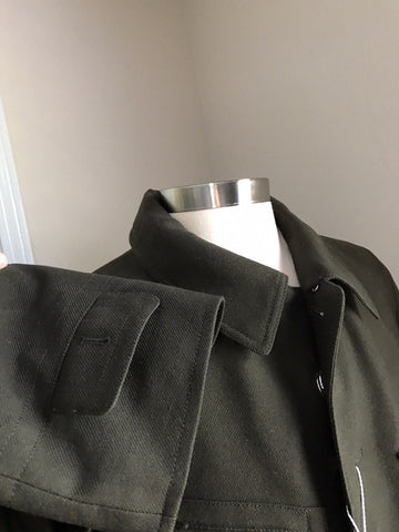 Neu $2790 Maison Margiela Kaban Kunstpelz gefütterter Jackenmantel Olivgrün 40/50 Ita