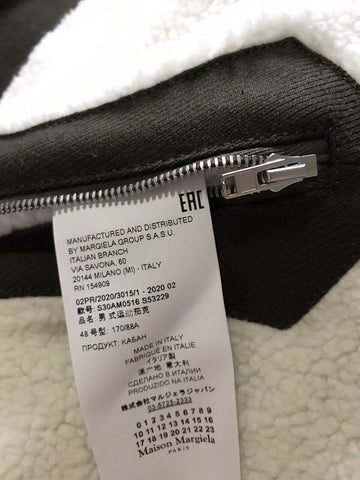 Neu $2790 Maison Margiela Kaban Kunstpelz gefütterter Jackenmantel Olivgrün 40/50 Ita