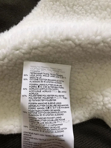 Neu $2790 Maison Margiela Kaban Kunstpelz gefütterter Jackenmantel Olivgrün 40/50 Ita