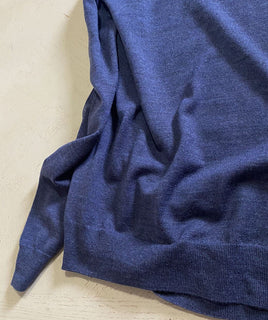 Neu mit Etikett: Polo Ralph Lauren Herren-Wollpullover mit V-Ausschnitt, Fresco Blue, Größe XXL