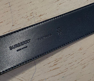 New Burberry TB Canvas & Leather Reversible Belt Brown/Black 80/32 Italy