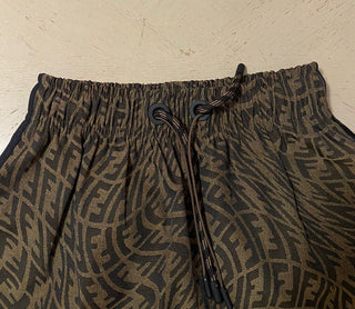 Neu 890 $ Fendi Damen FF Vertigo Canvas Shorts Hose Tabak 44/10 Italien