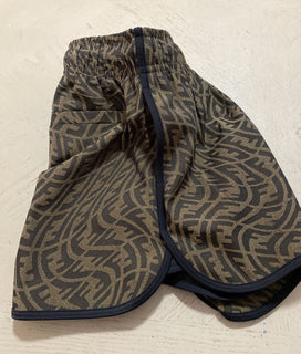 Neu 890 $ Fendi Damen FF Vertigo Canvas Shorts Hose Tabak 44/10 Italien