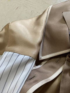Neu $1120 Burberry Woman Übergroßes Seiden-Panel-Hemd Camel 8 US/42 Ita