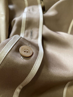 Neu $1120 Burberry Woman Übergroßes Seiden-Panel-Hemd Camel 8 US/42 Ita