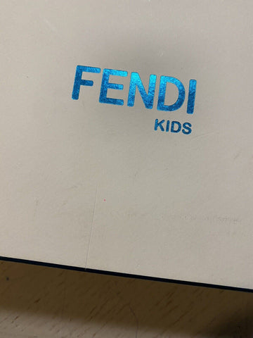 NIB $503 Fendi Little Girl's Striped Leather Logo Sneakers Pink/Btown 25/8.5 Tod