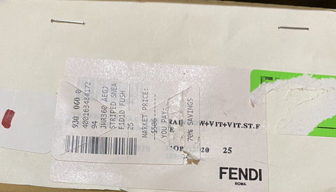 NIB $503 Fendi Little Girl's Striped Leather Logo Sneakers Pink/Btown 25/8.5 Tod