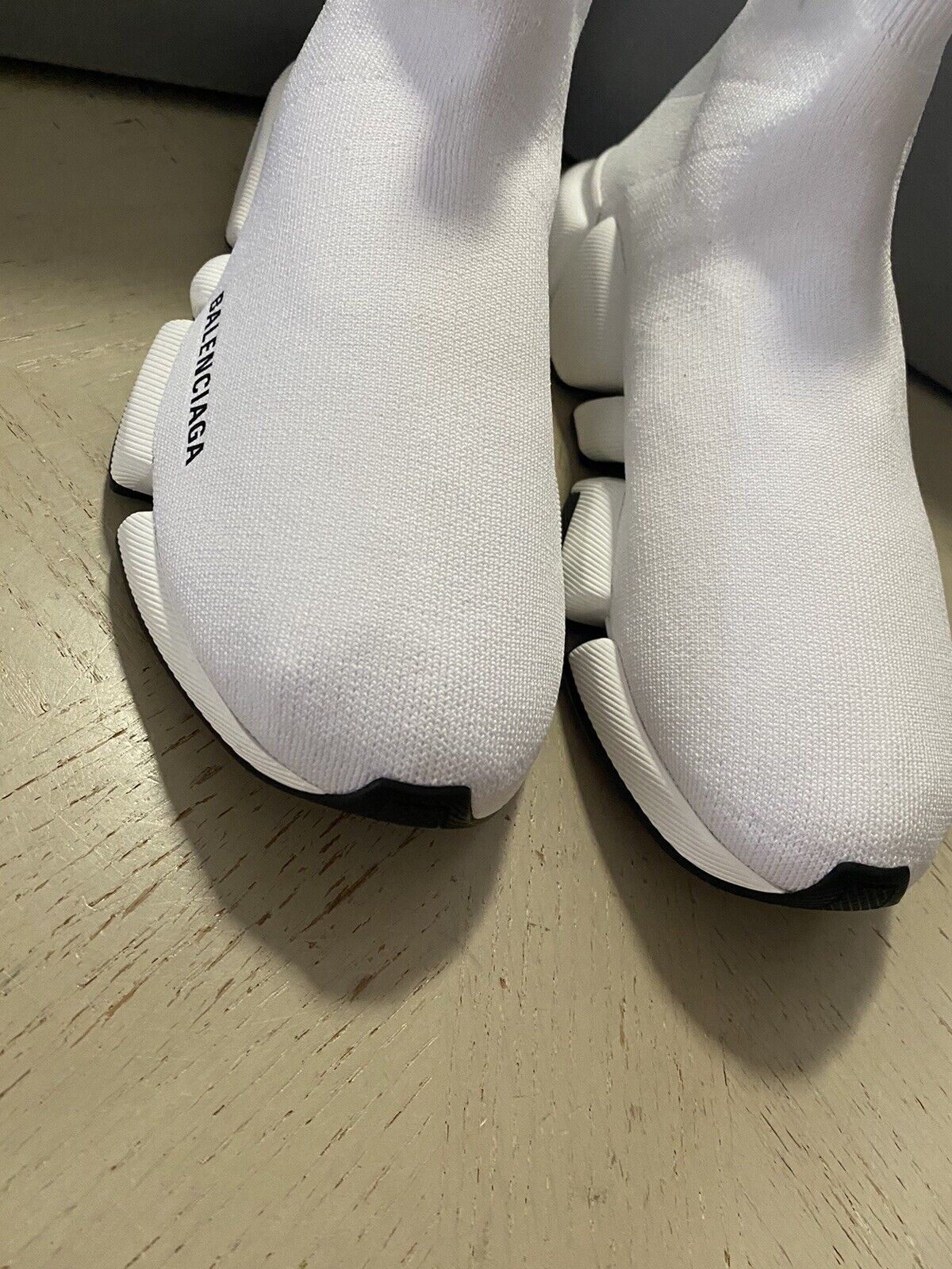 NIB $895 Balenciaga Women Speed 2.0 Lurex Sock Sneakers White/Black 10 US/40 Eu