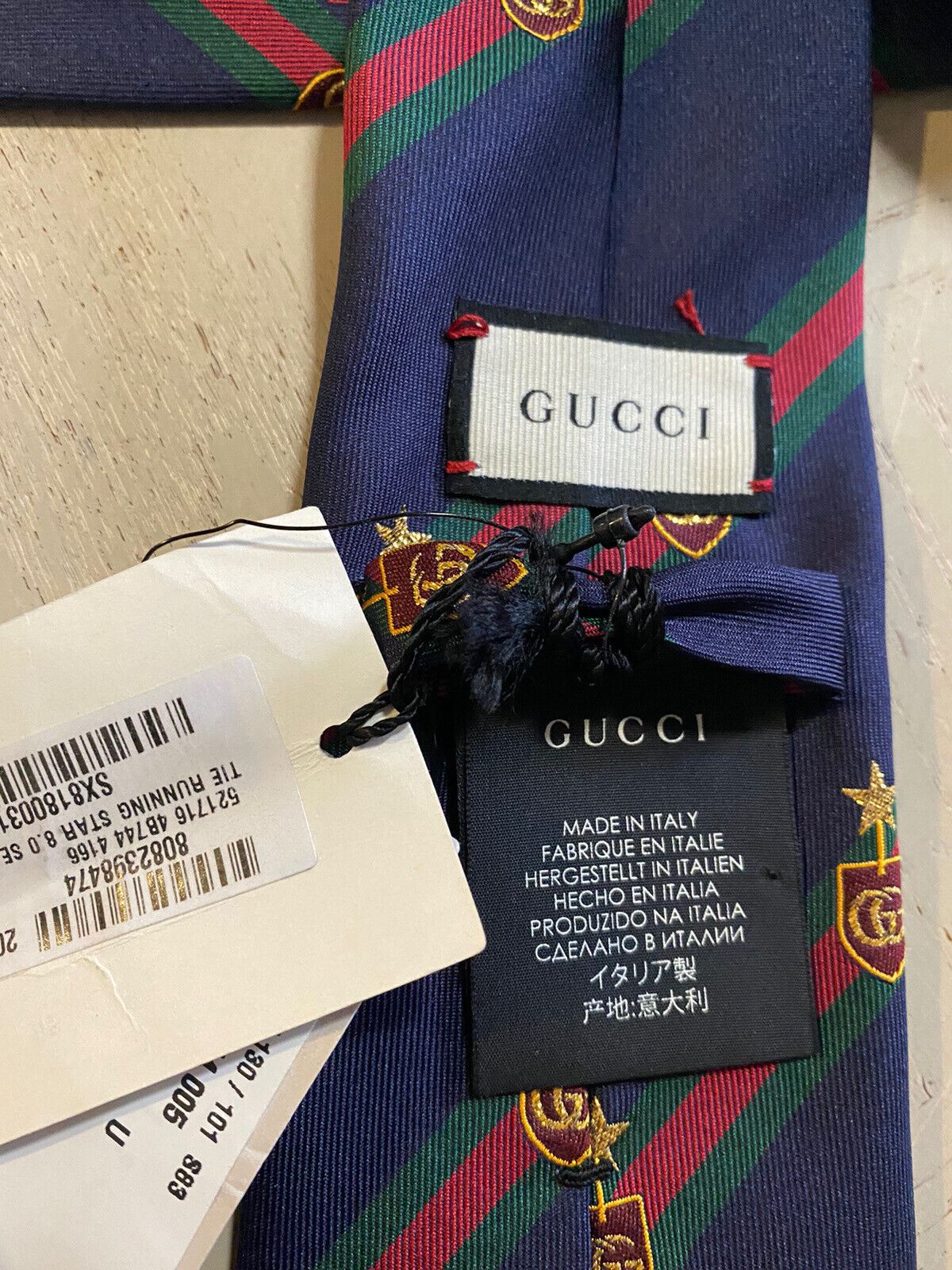 Neue Gucci Herren-Krawatte aus Seide mit GG-Monogramm, Marineblau, hergestellt in Italien