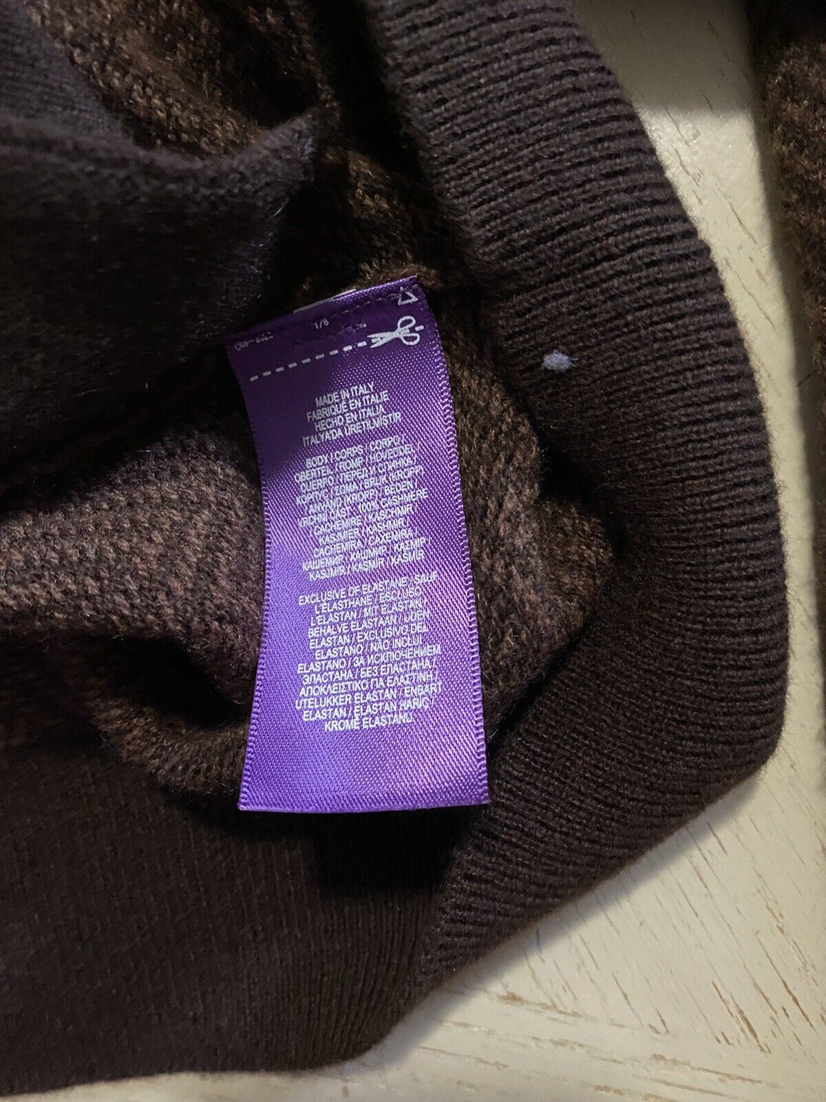 NWT $1695 Ralph Lauren Purple Label Мужской кардиган Кашемировый свитер Коричневый L Италия