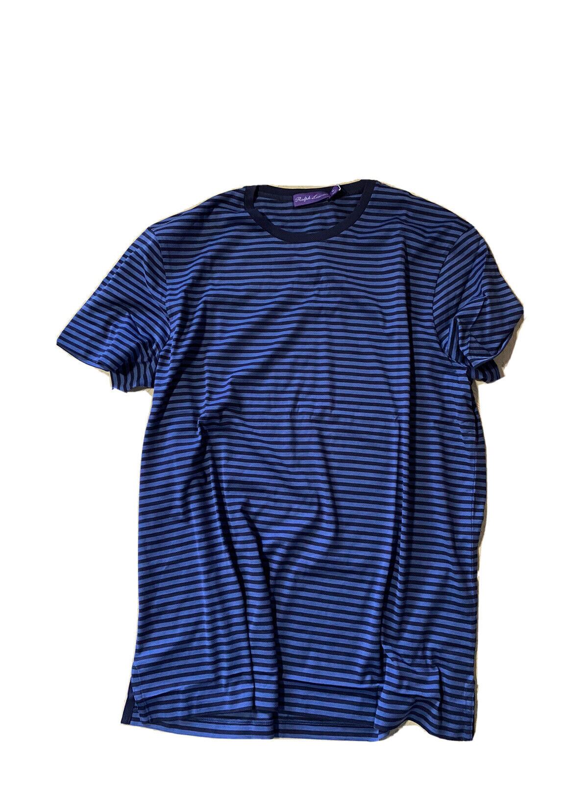 Neu mit Etikett: Gestreiftes Rundhals-T-Shirt für Herren von Ralph Lauren Purple Label, Marineblau, XL