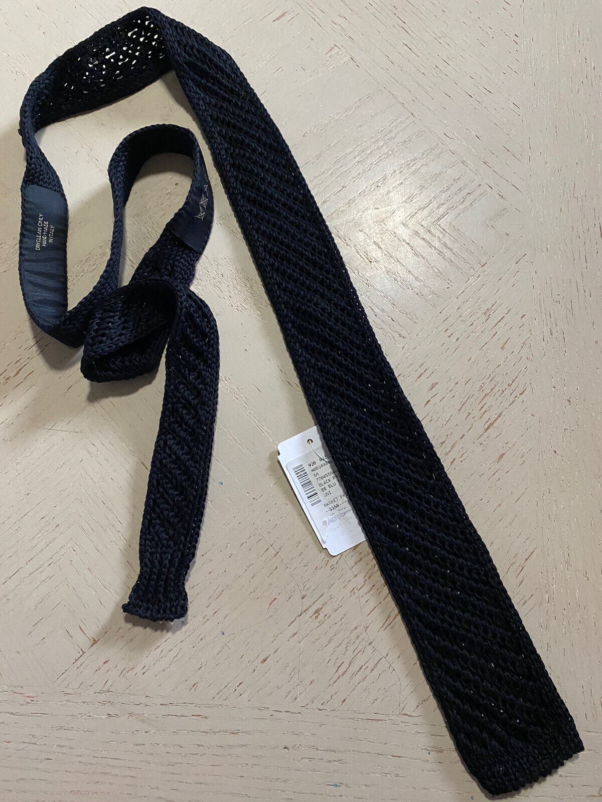 New Corneliani Textured Tie Black Italy