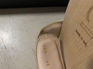 Gucci Damen Sandale Holz/Lederschuhe Beige 9 US (39 Eu) Italien