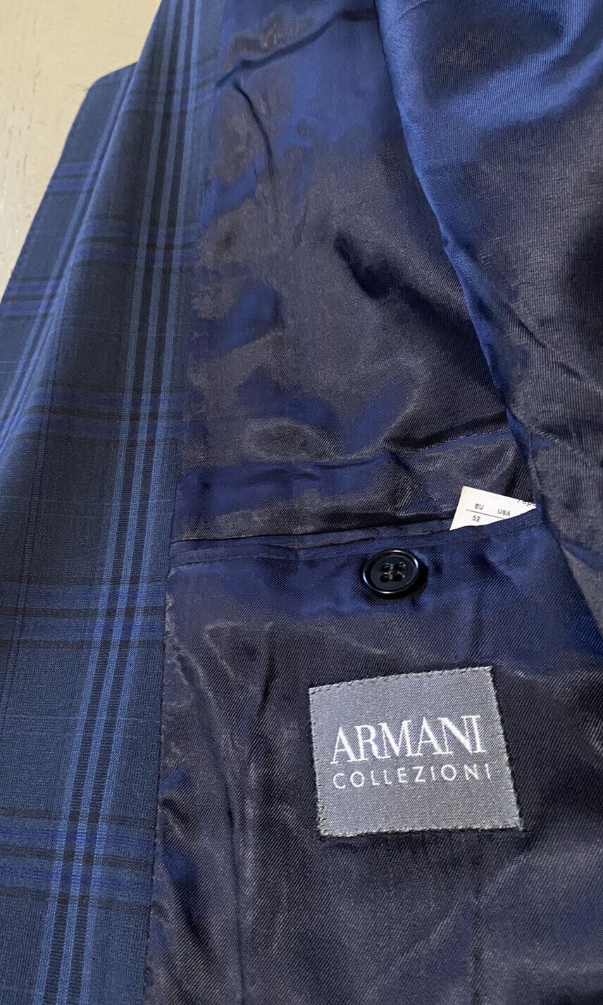 NWT $1495 Armani Collezioni Men Sport Coat Blazer Blue 42R US/52R Eu