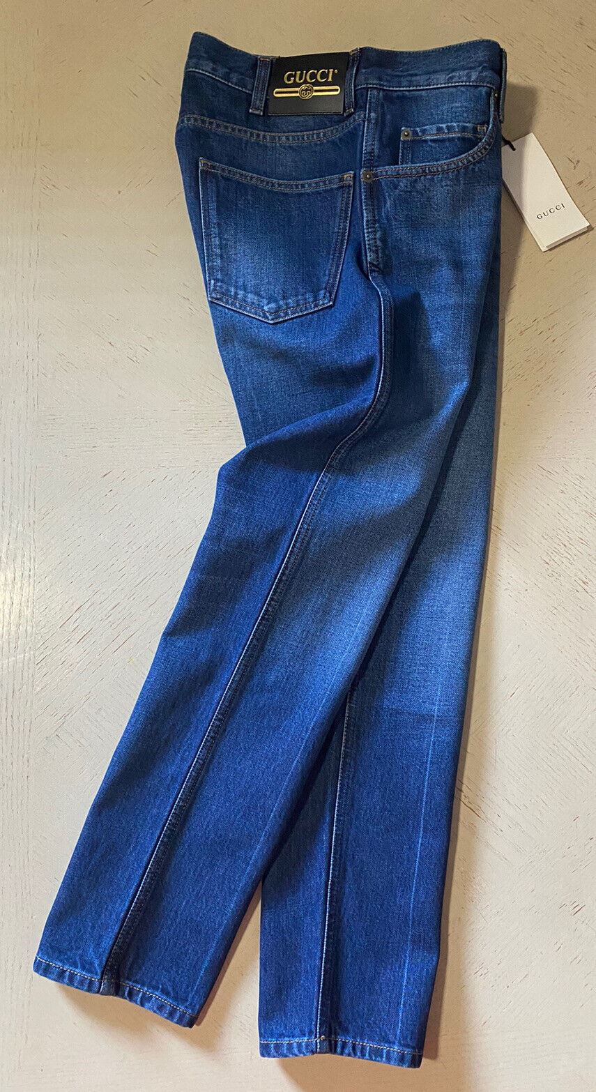 NWT Gucci Men’s Jeans Washed Denim Tapered Pants Blue 30 US Italy