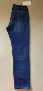 Neu mit Etikett: Gucci Herrenjeans, verwaschenes Denim, schmal zulaufende Hose, Blau, 30 US Italien