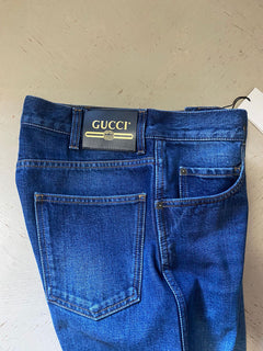 Neu mit Etikett: Gucci Herrenjeans, verwaschenes Denim, schmal zulaufende Hose, Blau, 30 US Italien
