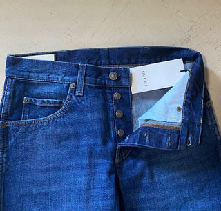 Neu mit Etikett: Gucci Herrenjeans, verwaschenes Denim, schmal zulaufende Hose, Blau, 30 US Italien