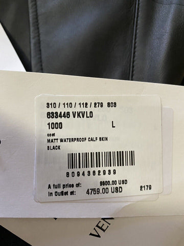 New $9500 Bottega Veneta Men  Long Matt Waterproof Leather Coat Black L