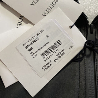 Neu $9500 Bottega Veneta Herren Übergroßer langer wasserdichter Ledermantel Schwarz XL