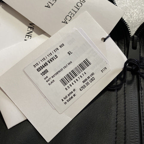 Новое мужское длинное водонепроницаемое кожаное пальто Bottega Veneta черного цвета, размер XL, $9500