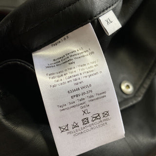 Neu $9500 Bottega Veneta Herren Übergroßer langer wasserdichter Ledermantel Schwarz XL