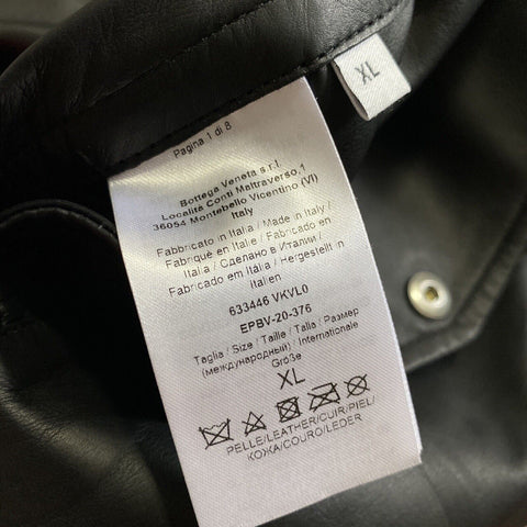 Новое мужское длинное водонепроницаемое кожаное пальто Bottega Veneta черного цвета, размер XL, $9500