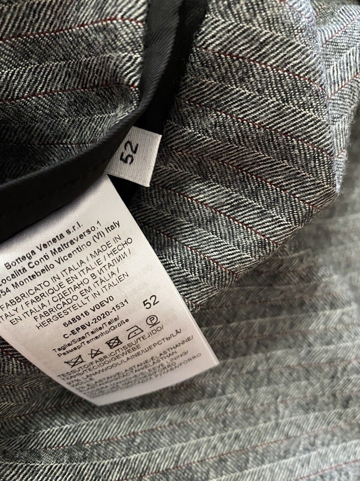 New $3500 Bottega Veneta Men Soft Wool Suit Gray 42R US/52R Eu Italy