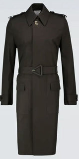 Neu $2650 Bottega Veneta Herren-Trenchcoat aus wasserdichter Baumwolle DK Braun 38 US/48 Eu