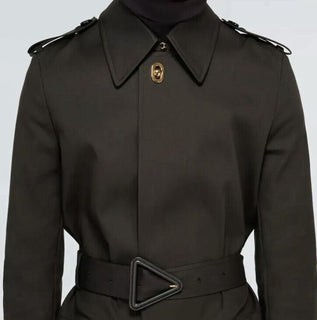 Neu $2650 Bottega Veneta Herren-Trenchcoat aus wasserdichter Baumwolle DK Braun 38 US/48 Eu