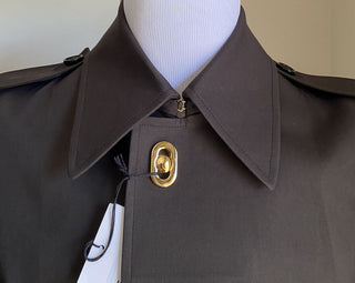 Neu $2650 Bottega Veneta Herren-Trenchcoat aus wasserdichter Baumwolle DK Braun 38 US/48 Eu