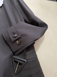 Neu $2650 Bottega Veneta Herren-Trenchcoat aus wasserdichter Baumwolle DK Braun 38 US/48 Eu