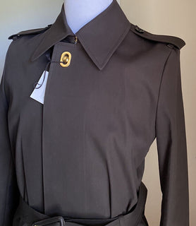 Neu $2650 Bottega Veneta Herren-Trenchcoat aus wasserdichter Baumwolle DK Braun 42 US/52 Eu