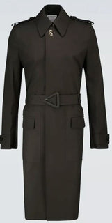 Neu $2650 Bottega Veneta Herren-Trenchcoat aus wasserdichter Baumwolle DK Braun 46 US/56 EU