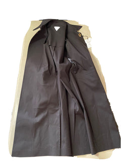 Neu $2650 Bottega Veneta Herren-Trenchcoat aus wasserdichter Baumwolle DK Braun 46 US/56 EU