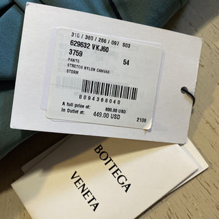 Neu mit Etikett: 890 $ Bottega Veneta Herren-Stretch-Nylonhose Tiffany Blue 38 US/54 Eu