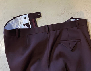 Neu mit Etikett: 1.100 $ Bottega Veneta Herren-Wollanzughose Burgunderrot 38 US/54 Eu
