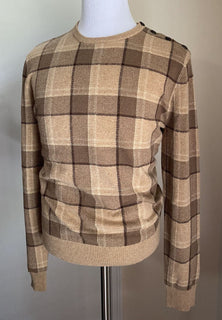 NWT $1495 Ralph Lauren Purple Label Men Crewneck Cashmere Sweater Color Camel XL