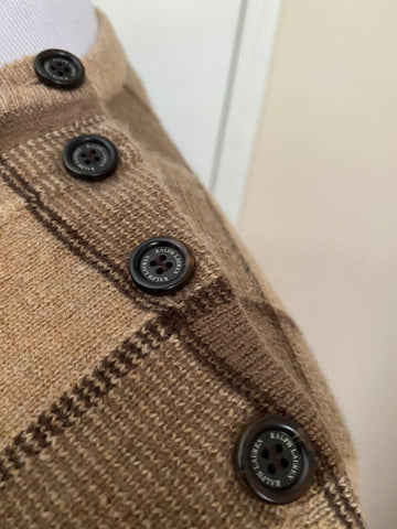 Neu mit Etikett: 1495 $ Ralph Lauren Purple Label Herren-Kaschmirpullover mit Rundhalsausschnitt, Farbe Camel XL