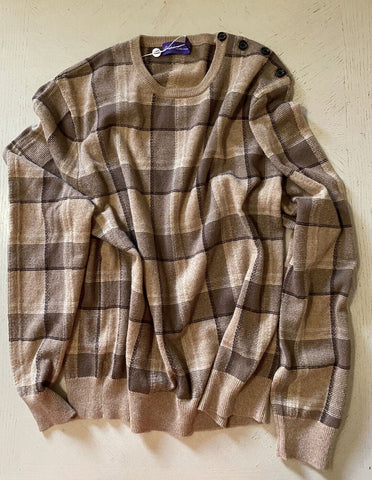 Neu mit Etikett: 1495 $ Ralph Lauren Purple Label Herren-Kaschmirpullover mit Rundhalsausschnitt, Farbe Camel XL