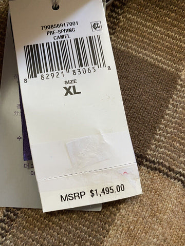 Neu mit Etikett: 1495 $ Ralph Lauren Purple Label Herren-Kaschmirpullover mit Rundhalsausschnitt, Farbe Camel XL
