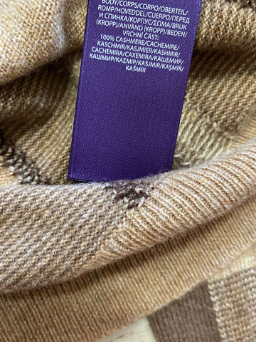 Neu mit Etikett: 1495 $ Ralph Lauren Purple Label Herren-Kaschmirpullover mit Rundhalsausschnitt, Farbe Camel XL