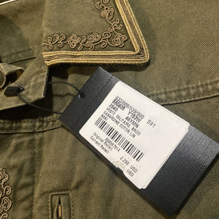 Neu $2290 Saint Laurent Jackenmantel Grün/Kaki 36 US (46 Eu) Italien
