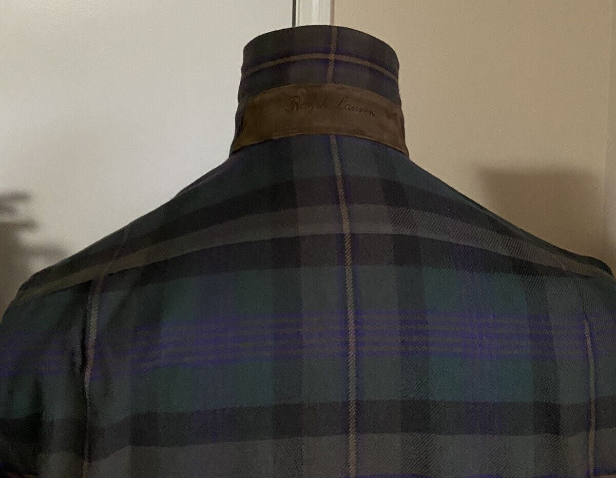 NWT $695 Ralph Lauren Purple Label Men Shirt Olive Green M Italy