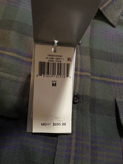 Neu mit Etikett: 695 $ Ralph Lauren Purple Label Herrenhemd Olivgrün M Italien